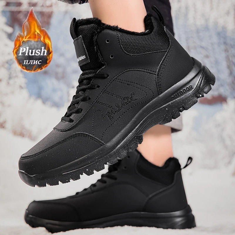 ELUVA Men's Winter Snow Boots Waterproof Non-Slip Thermal Lightweight Hiking Shoes Men's Insulated Outdoor Work Boots for Men