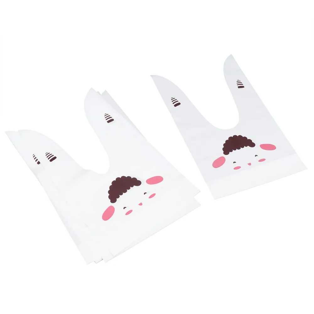 50PCS Cute EVA Treat Bags Bunny Sheep Mouse Print Long Ear Gift Packaging Bags Tie Closure Cookie Candy Bag Easter Party Favor