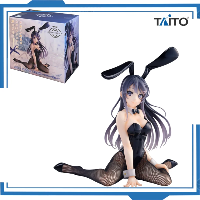 Original Taito Anime AMP Artist Rascal Does Not Dream of Bunny Girl Sakurajima Mai Cute Sitting PVC Action Figure Toys Gift