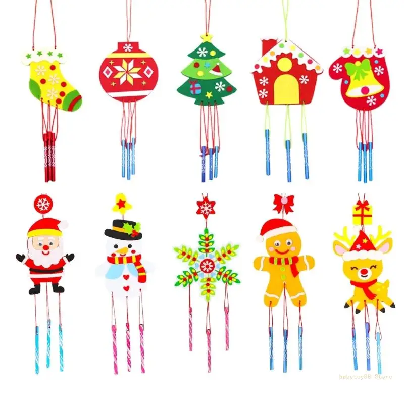 Y4UD WindBell DIY-knutselsets voor kinderen Kerstwindgong Maken Materiaal voor kinderen Familiebijeenkomst Feest Hangende Decor