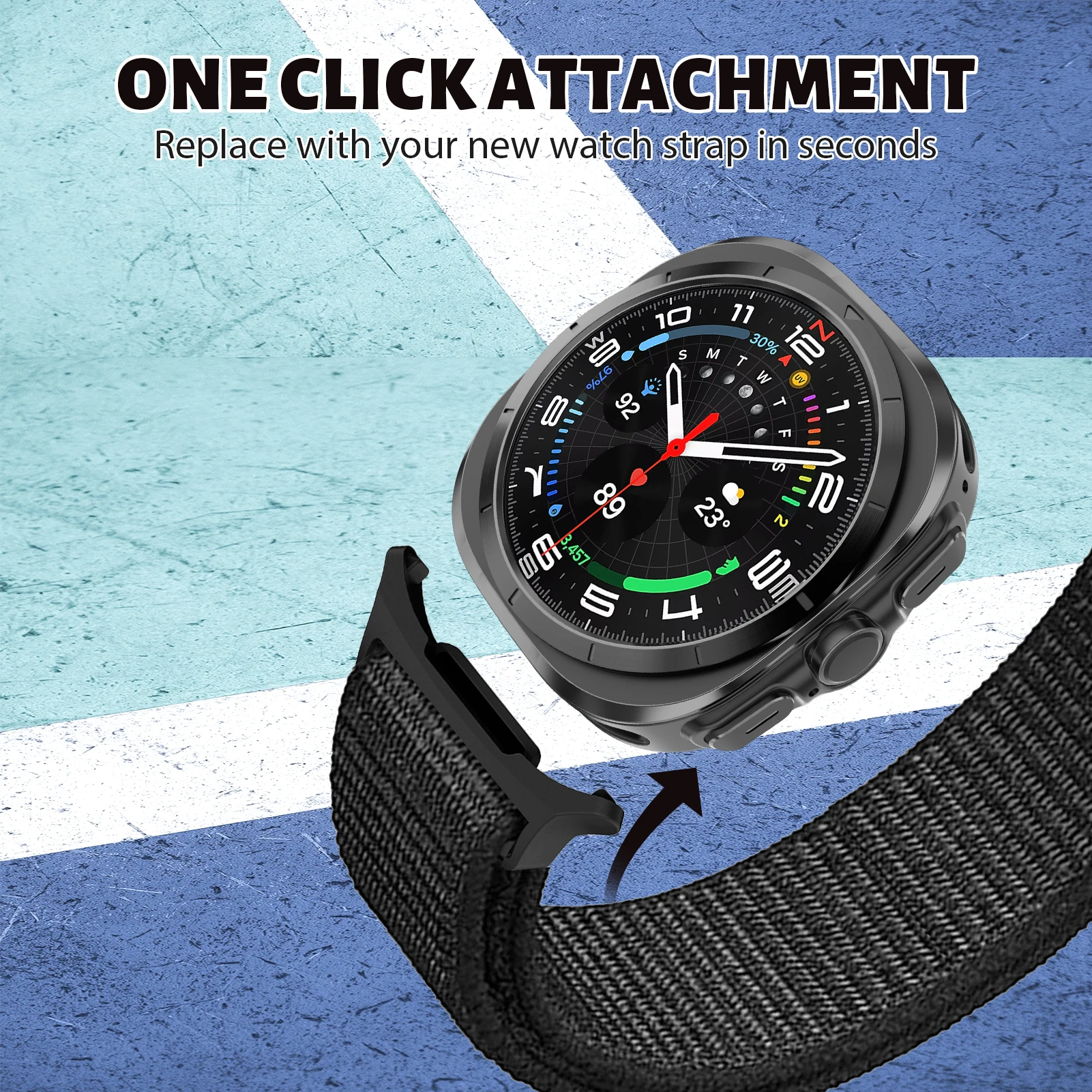 Nylon-Schlaufenarmband für Samsung Galaxy Watch 7 Ultra 47 mm Zubehör Sport verstellbares Armband Correa Galaxy Watch Ultra Band 47 mm