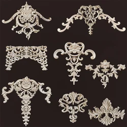 Wood Corner Decoration Wood Appliques And Onlays Home Decor Items Wood Carving Decoration Wall Decals For Furniture Flowers