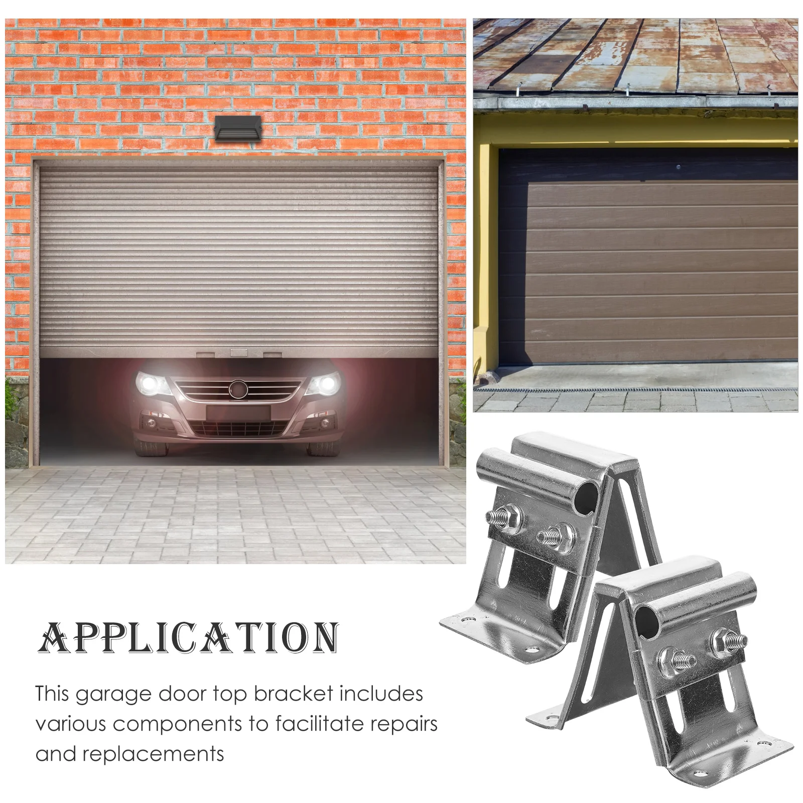 

2 Pcs Garage Door Top Bracket Replacement Parts Anti Rust Adjustable Roller Hinge Flap Residential Door Fixture Smooth
