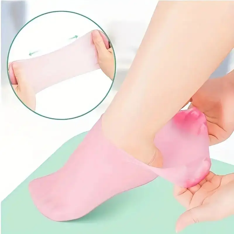 Calcetines hidratantes de Gel de silicona, calcetines de Aloe, calcetines de pedicura para pies secos y agrietados, talón y suaviza la piel áspera y muerta