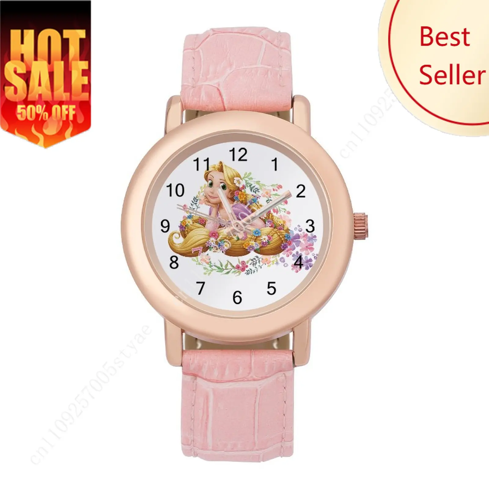 

Rapunzel Women Leather Strap Watch Disney Cartoon Custom Watch Personalized Your Own Design Holiday Birthday Anniversarie