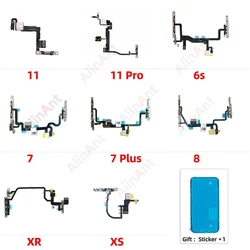 Power Volume Buttons FlashLight Power Flex Cable For iPhone 11 Pro X XR Xs Max 5s SE 6s 7 8 Plus SE 2 3 2020 2022 With Sticker