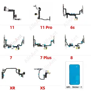 Bilashmart Power Volume Buttons FlashLight Power Flex Cable iPhone 11 Pro X XR Xs Max 5s SE 6s 7 8 Plus SE 2 3 2020 2022 With Sticker