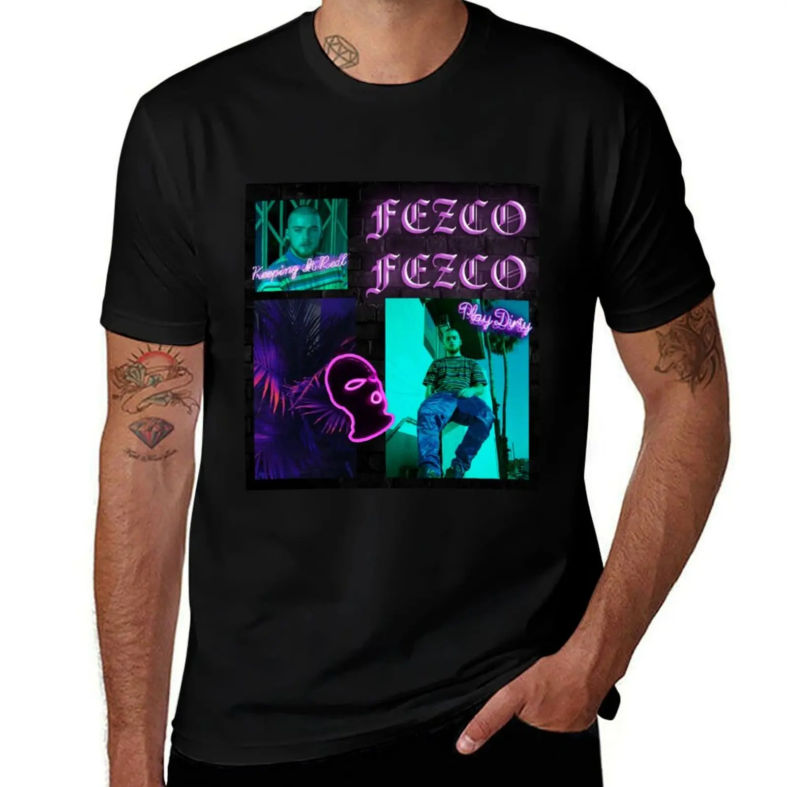 

Fezco X Neon T-Shirt Lightweight Basic Short Sleeve Shirt