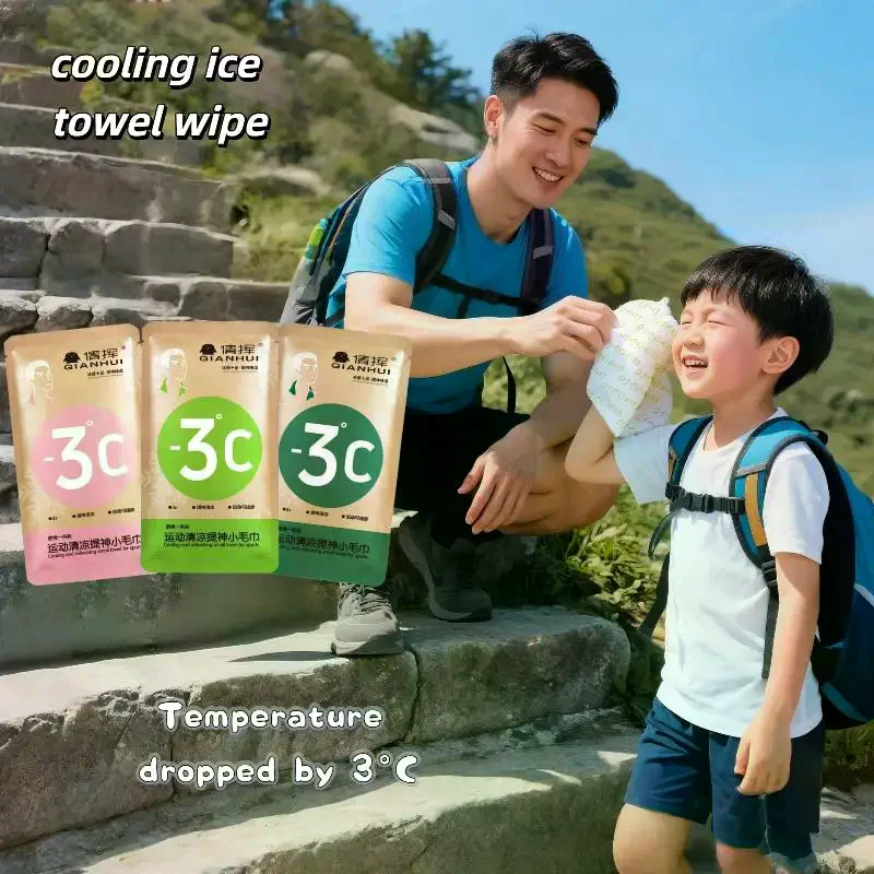Cooling Towel Wipe Instant Heat Relief Summer Ice Cool Towel Cold Sweat Small Disposable