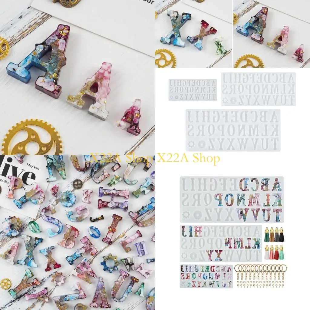 

Unique DIY Large Small English Alphabets Keychain Mold Epoxy Pendant Jewelry