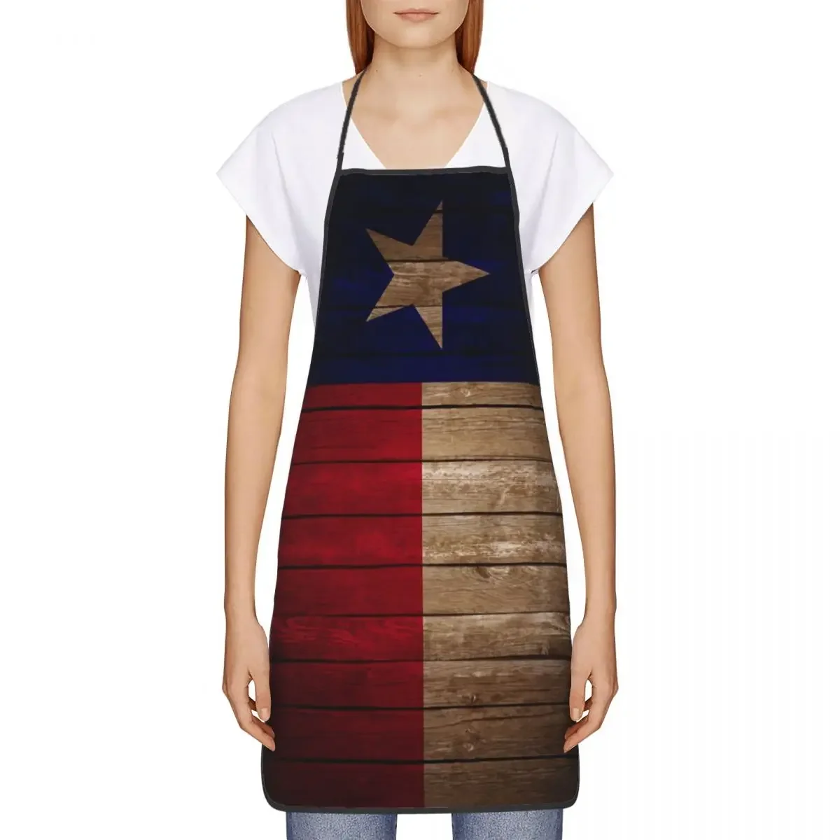 Unisex Vintage Texas Flag Apron Kitchen Chef Cooking Baking Bib Men Women Western Texas Lone Star Tablier Cuisine for Painting