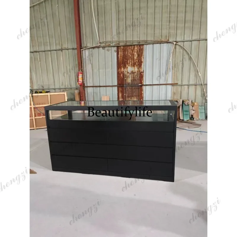 R Optical shop display cabinet, clothing store, Nakajima table jewelry store display display stand, solid wood paint Nakajima