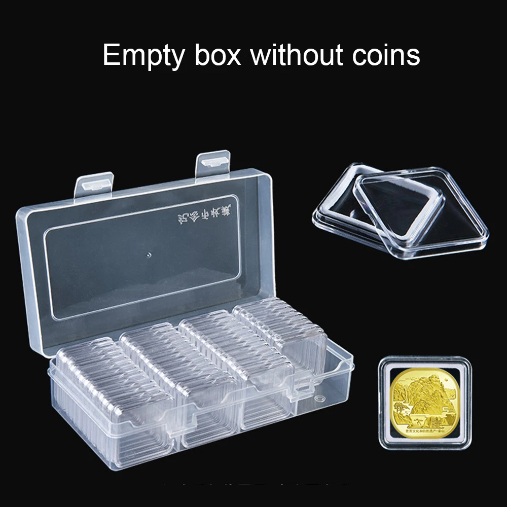 20/25/27/30mm Universal Size Coin Container  Wiht Inner Cushion For Coin Collection Transparent  Protection Boxes Container