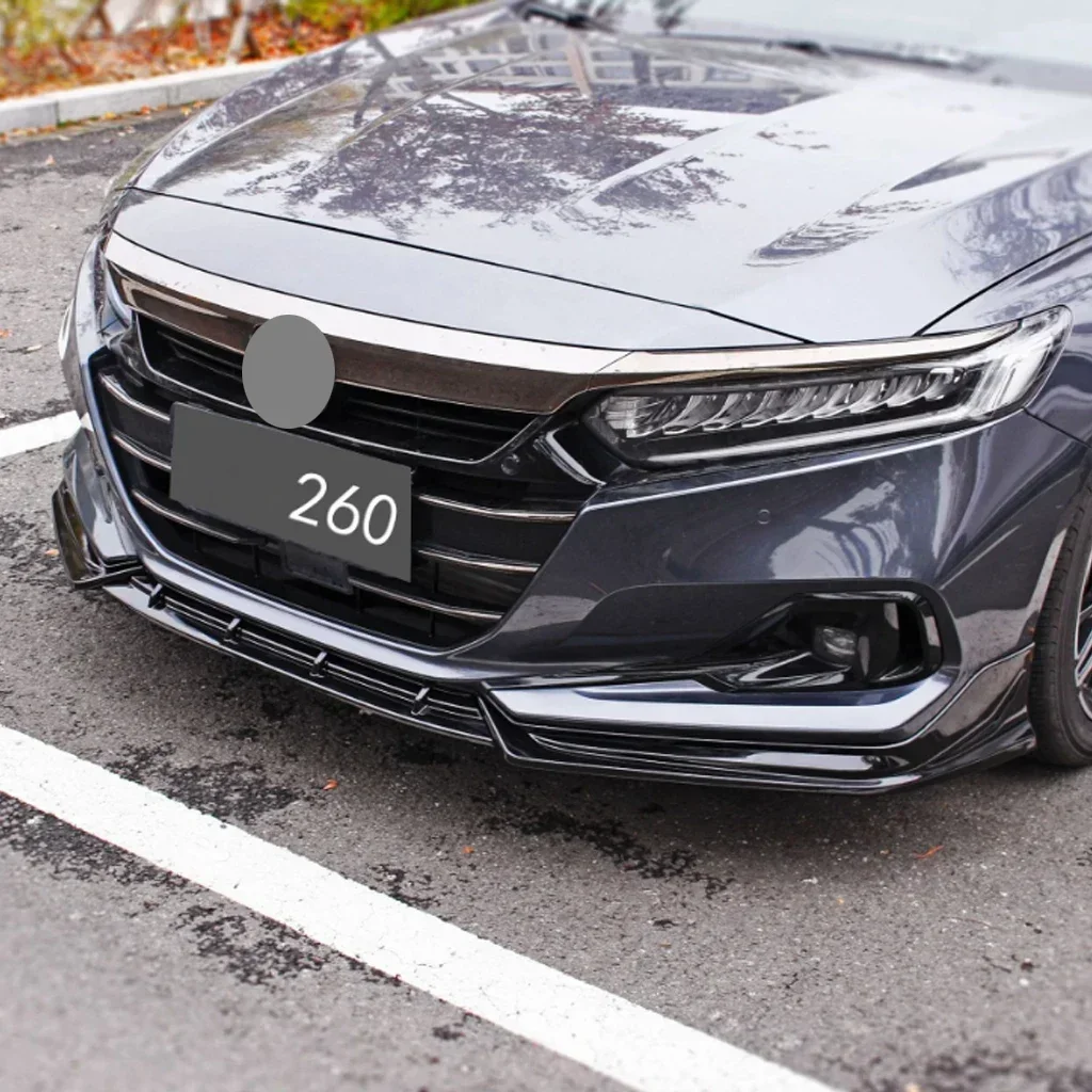 

New! Car Front Bumper Lip Spoiler Splitter For Honda Accord 10.5 Gen 2022 ABS Glossy black Tuning Body kits