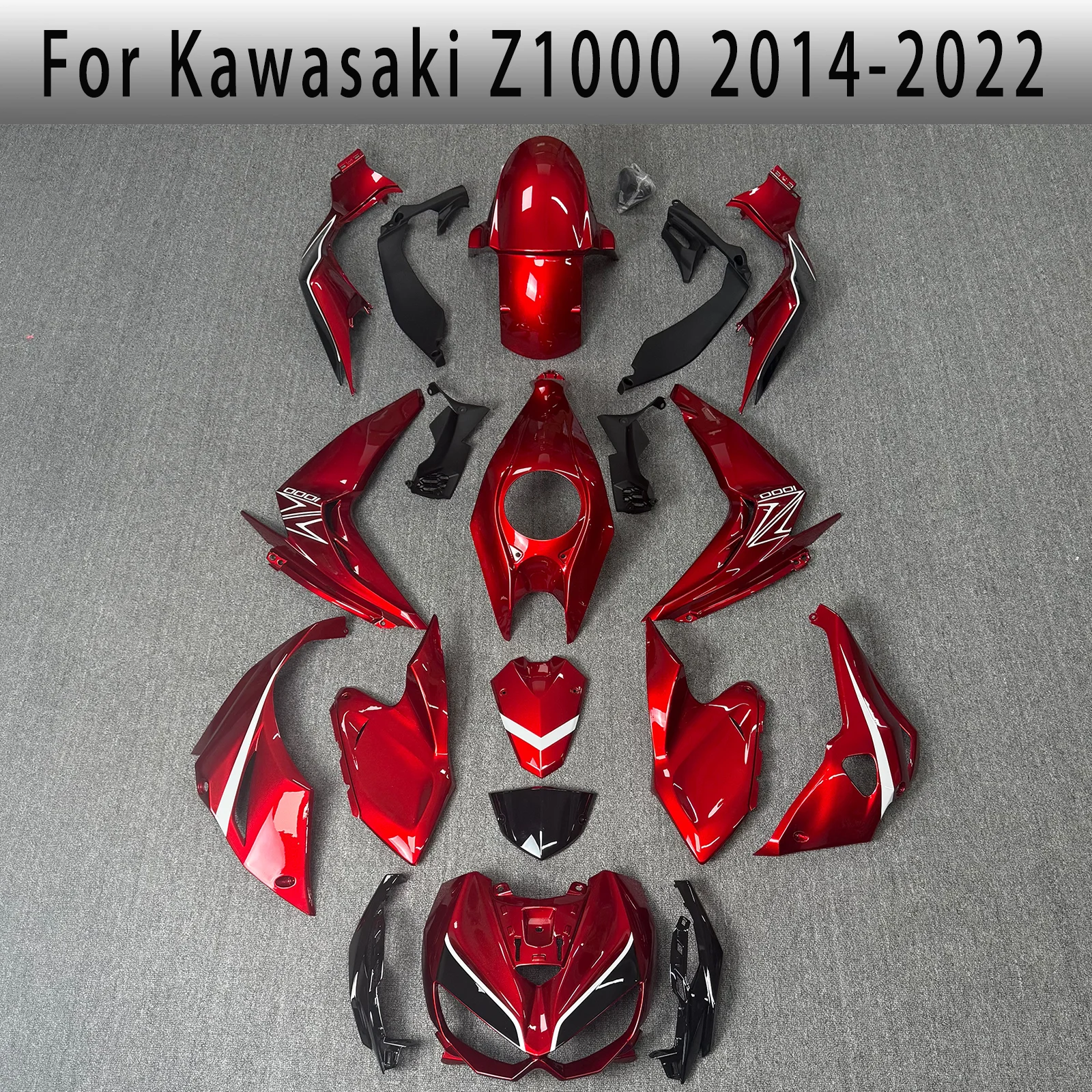 

Spray-Ready Parts Plastic Components Motorcycle For Kawasaki Z1000 2014-2022 Models14-22 Red Fairing Kit Ready for Painting