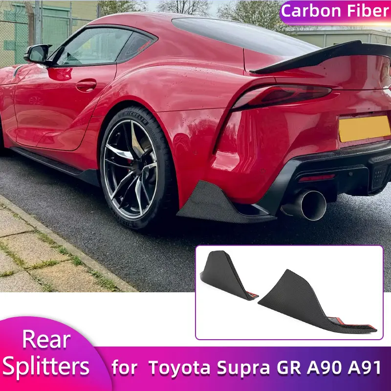 

Сплиттер заднего бампера из углеродного волокна для Toyota Supra GR A90 A91 MK5 2020-2025, автомобильные гоночные задние сплиттеры, клапаны для губ, комплекты кузова