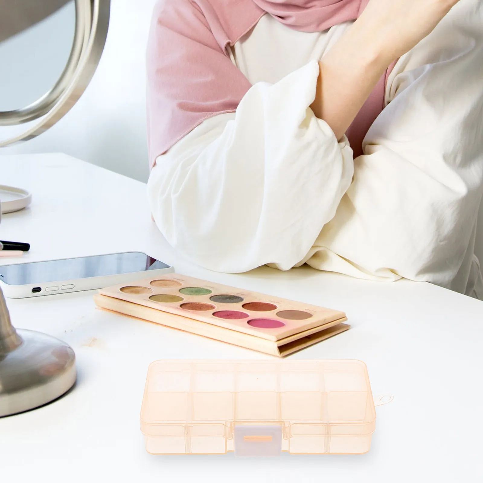 

Многосекционная шкатулка для украшений с прозрачной сеткой, элегантный органайзер для дома, для хранения ожерелий, серег, подвесок