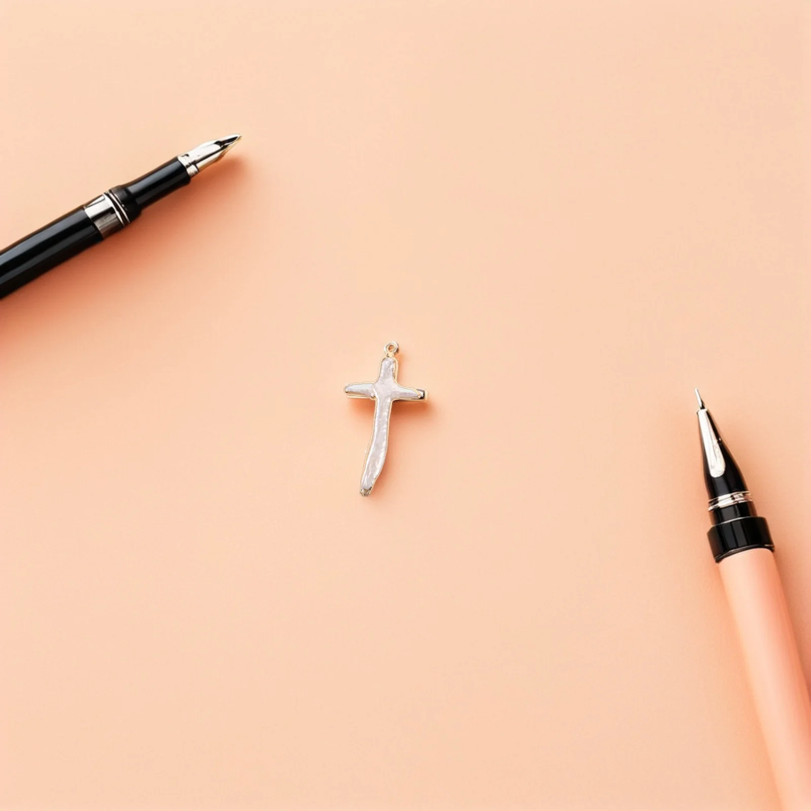 

1pc Natural Baroque Cross Pearl Charms : Handmade Irregular Pearl Pendants For Diy Bracelets Earrings Necklaces Jewelry Making