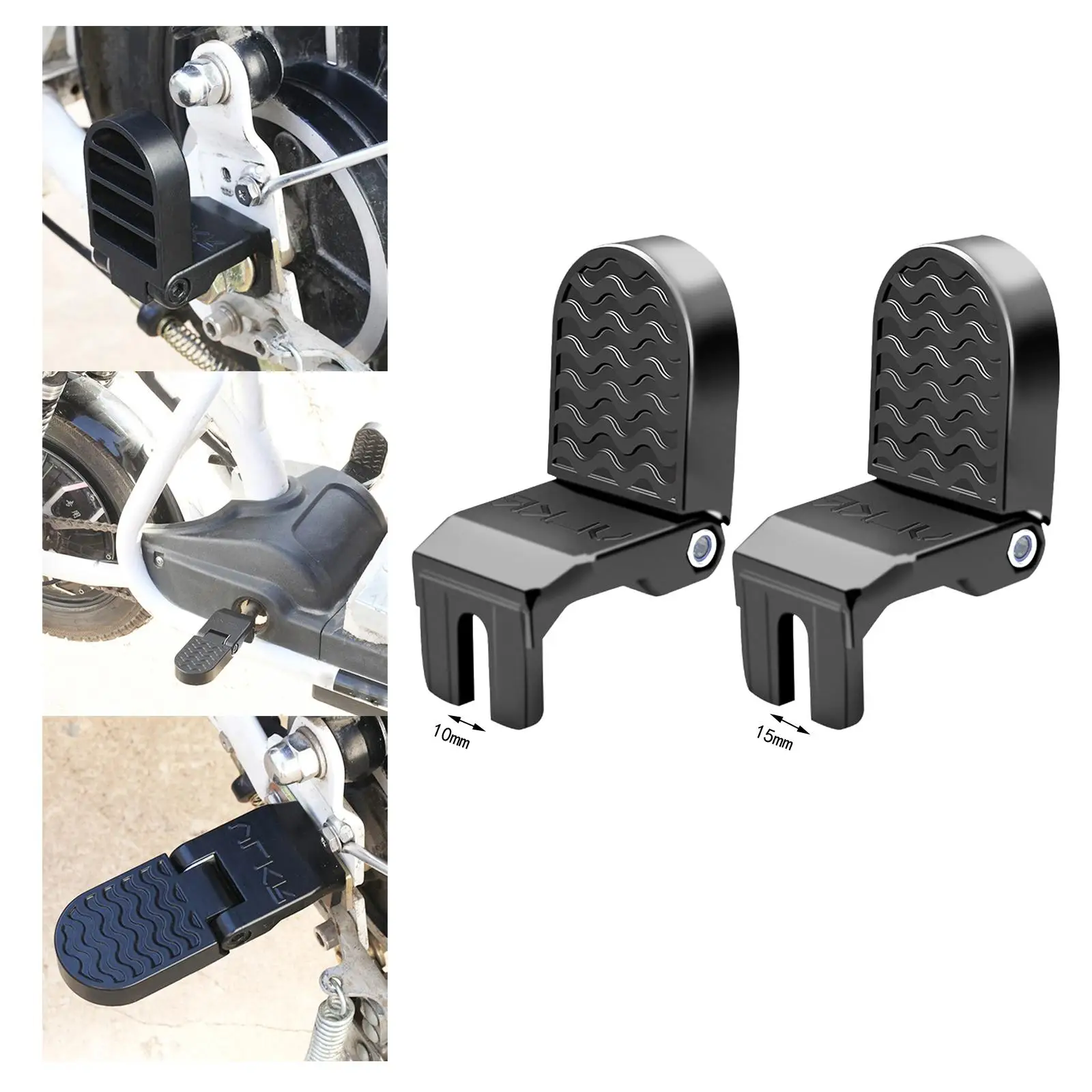 2x MTB Bike Rear Pedals Footpeg Folding Bike Platform Pedal Footrest