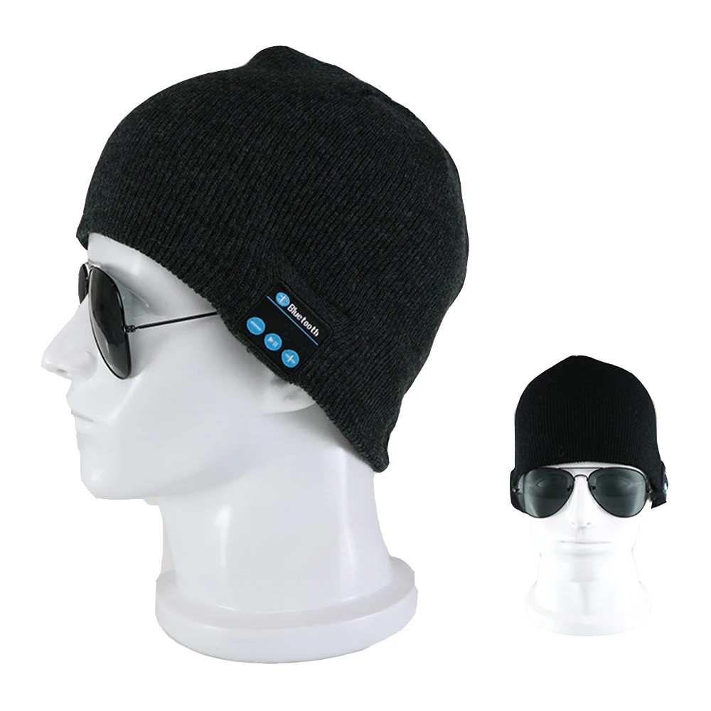 Bluetooth-compatible Earphone Music Hat Winter Wireless Headphone Cap Headset Mic Outdoor Cycling Hiking Knitted Hat