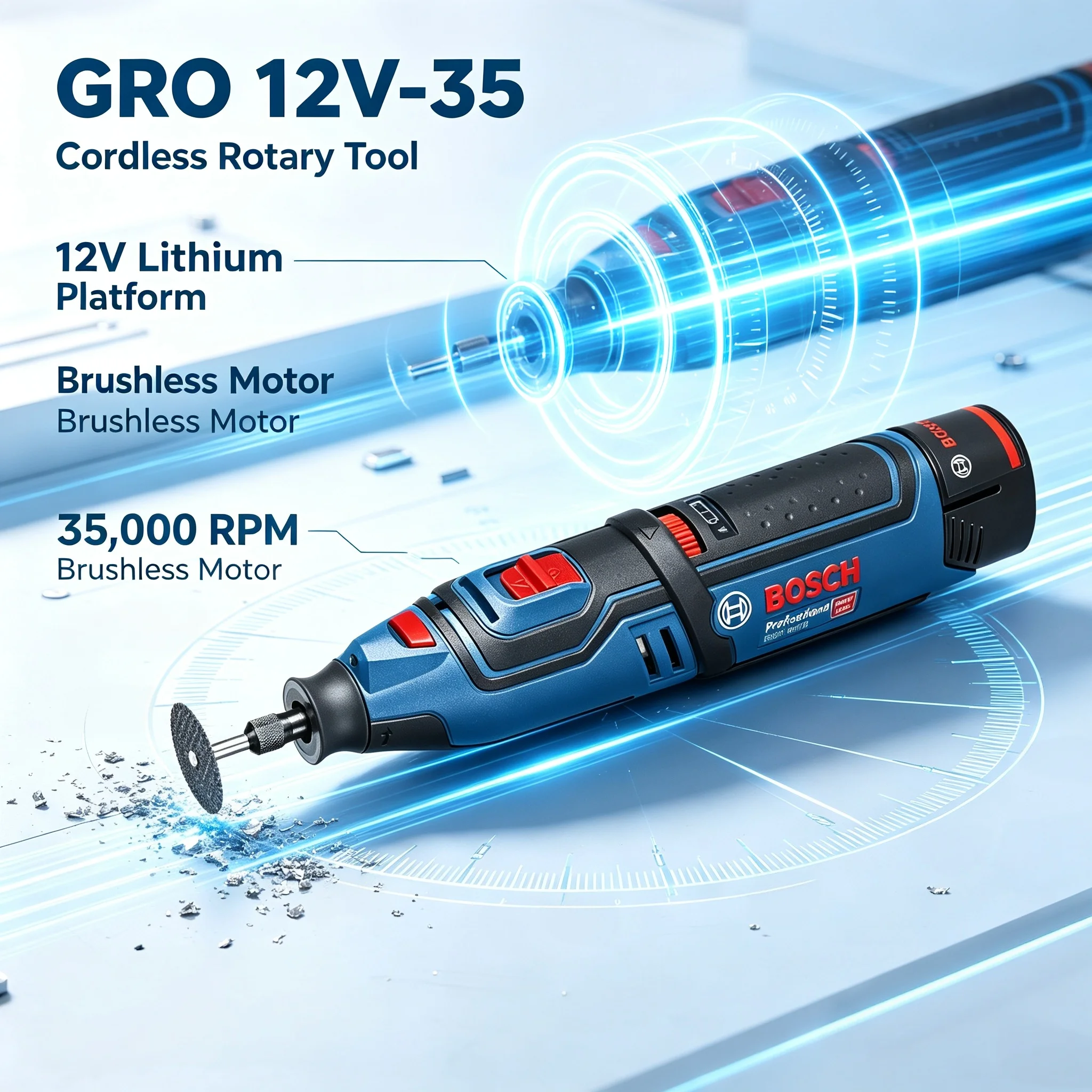 Power Tools Battery - BOSCH GRO12V-35 12V Electric Grinder Polisher