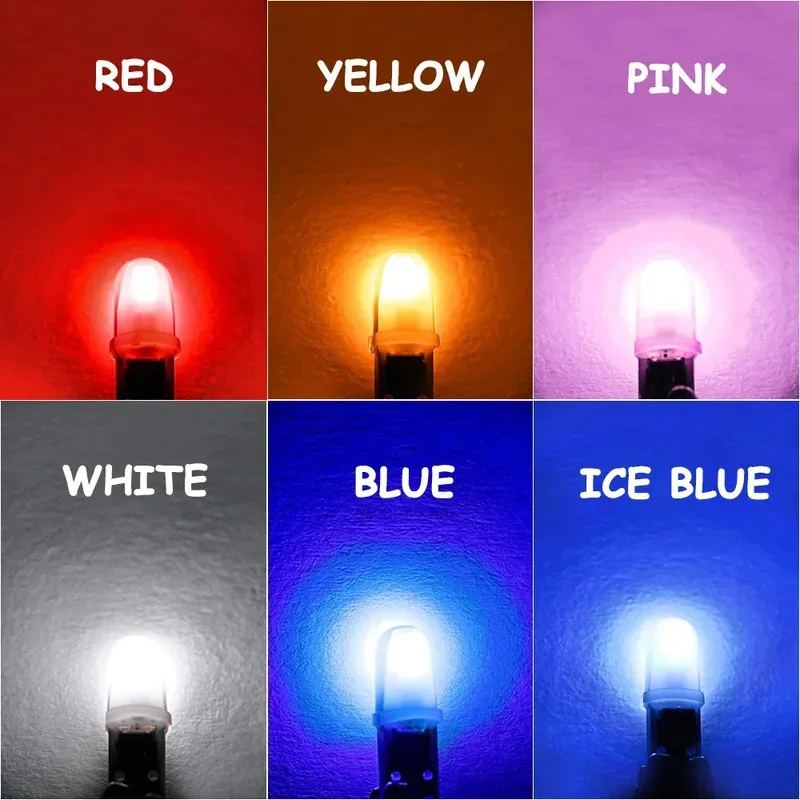 10/20/30 قطعة T5 W3W 2 SMD 3014 لوحة القيادة سيارة LED لمبات 12 فولت تيار مستمر W1.2W 70 73 74 79 85 مؤشر إسفين السيارات أداة الاحترار مصباح