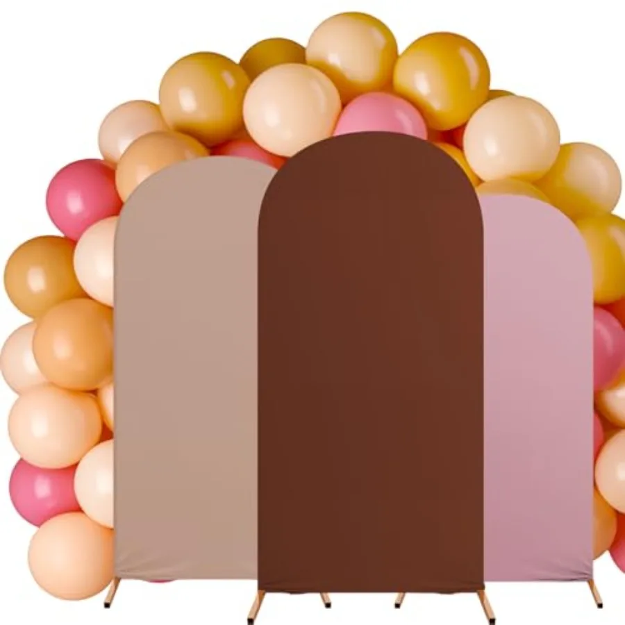 

101 Pcs Pastel Colors Wedding Arch Backdrop Cover Set 3 Sizes 4ft 5ft 6ft Spandex Fitted Stretchy Backdrop Stand Covers with 10