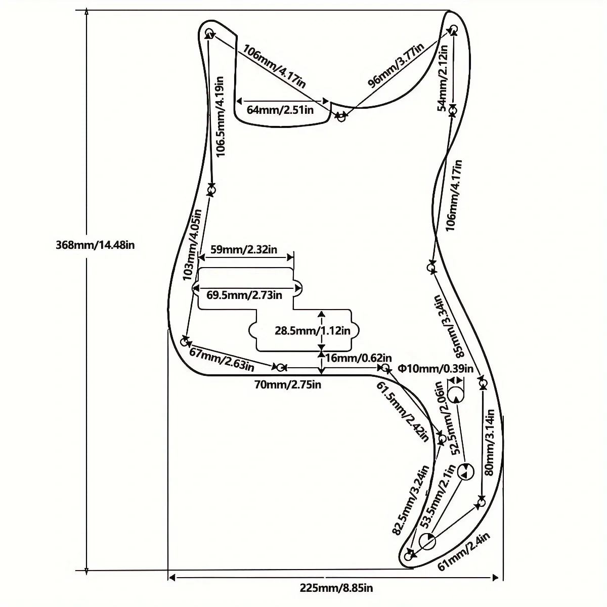 PHRILAM бас-накладка бас-гитара 4-струнная пластина для царапин 13 отверстий для PB бас без ферменного стержня стиль отверстия