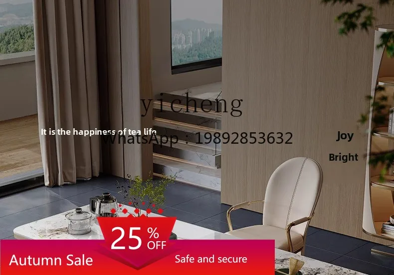

LSL Light Luxury Modern High-End Tea Table Home Table and Chairs Stainless Steel Kung Fu Tea Brewing Table