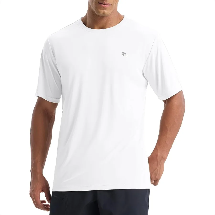 

baleaf Men's UPF 50+ Sun Protection Shirts UV SPF Short Sleeve TShirts Rash Guard Quick Dry Lightweight Hiking Athletic