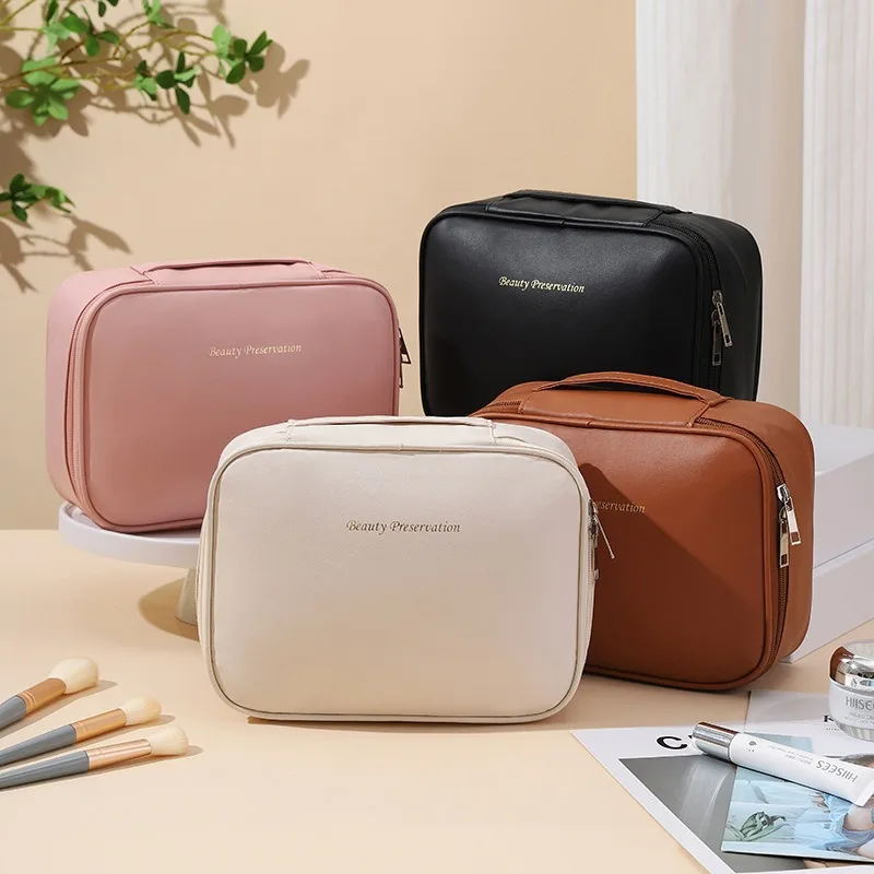 Waterproof Travel Storage Bag Large Capacity Portable Handbag with Dividers for Cosmetic Organization Makeup Bag for Outdoors