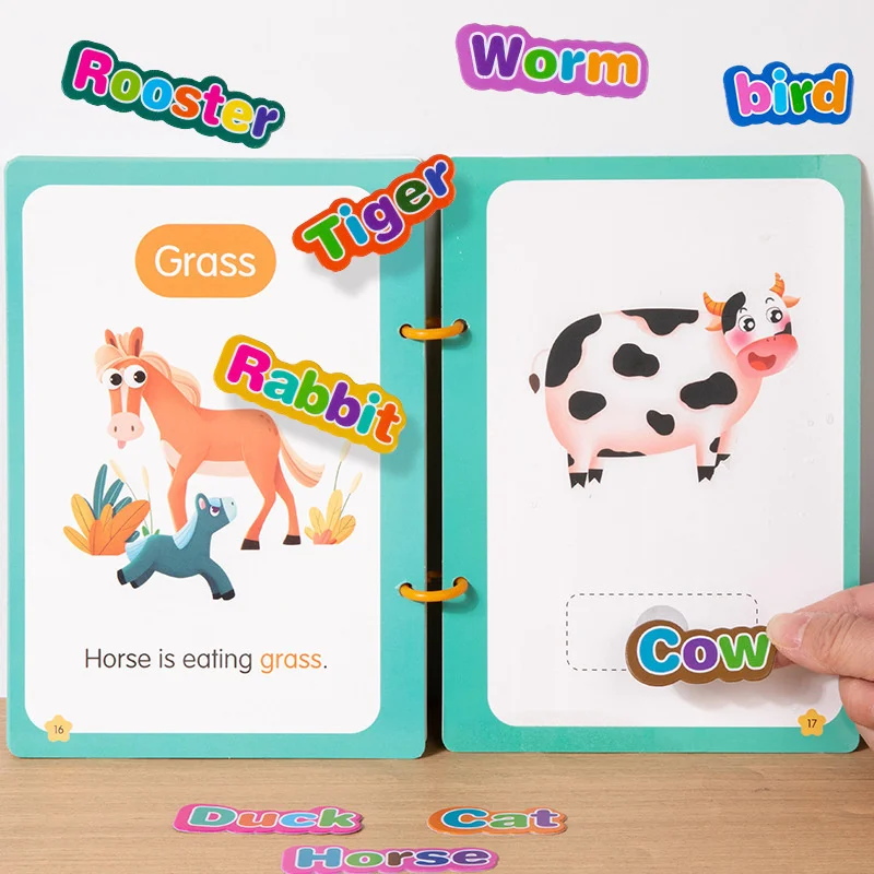 Livre d'eau d'autocollant de bulle réutilisable pour les enfants, ensemble d'art de gribouillage de Cognition correspondant, jouet éducatif d'apprentissage précoce