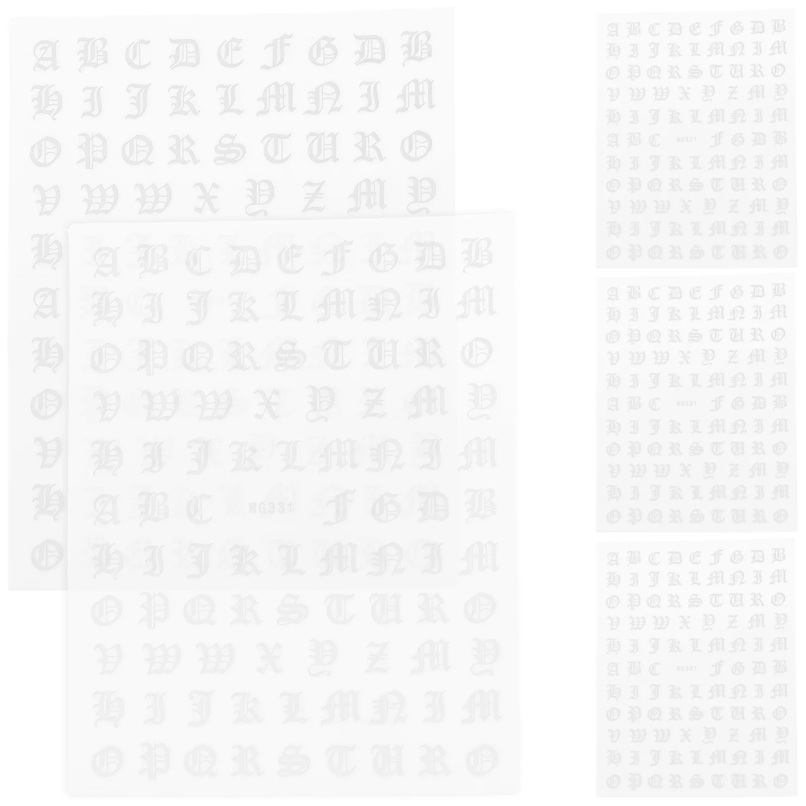 สติกเกอร์ตัวอักษร 5 แผ่น สำหรับตกแต่งเล็บ ลายตัวอักษร สำหรับทำเล็บ DIY สติกเกอร์ตกแต่งเล็บ ปลอดภัยต่อผิว ลอกออกง่าย