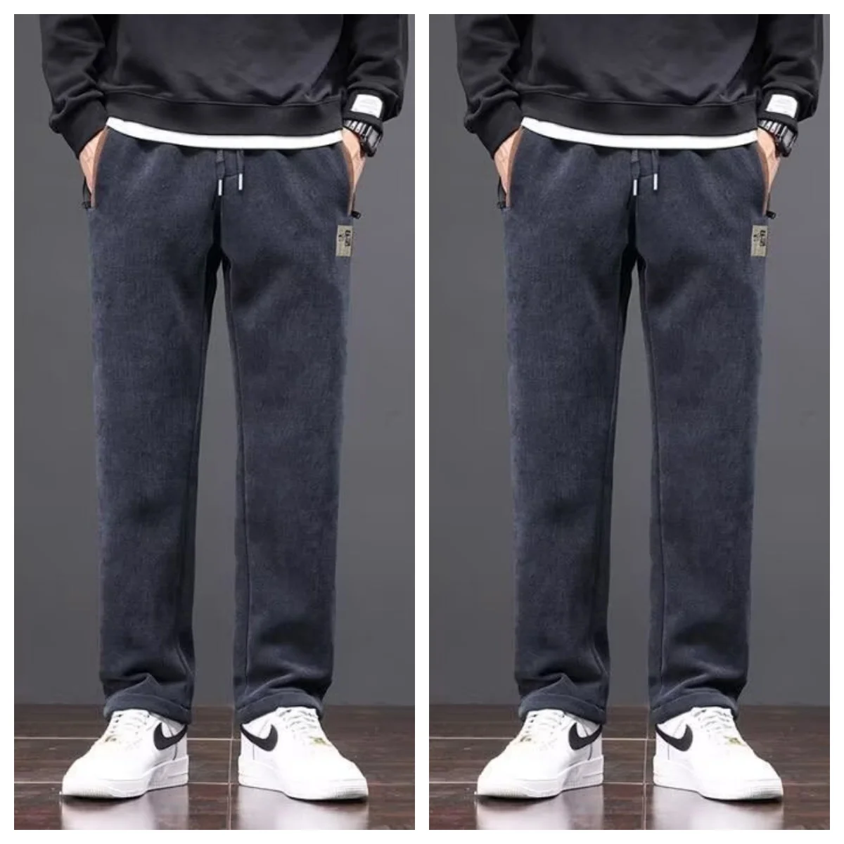 Men's Spring and Autumn Collection 2026 New Casual Pants with Drawstring Design, Corduroy Pants, Sporty Men's Pants, Trendy