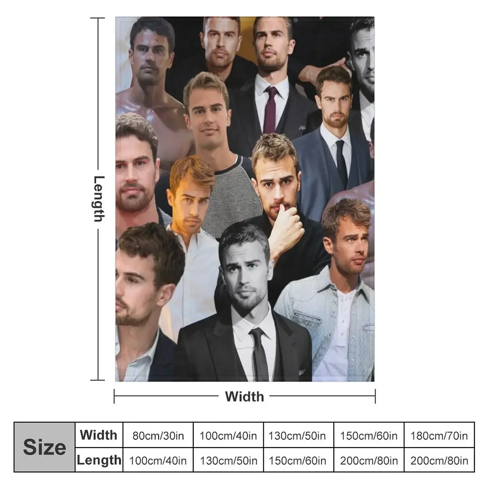 theo james photo collage Throw Blanket warm winter Flannels Blankets