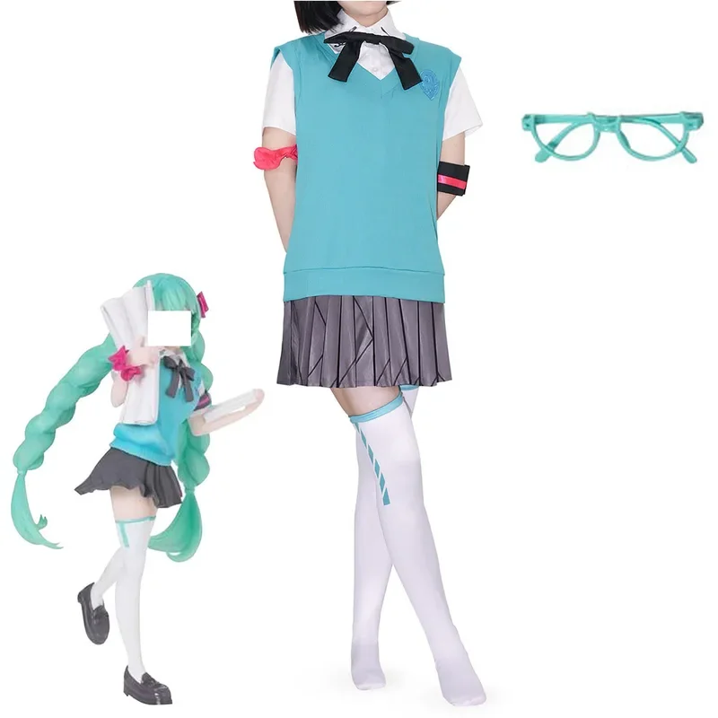 

FC6Mikku Cosplay Costume Project Sekai Colorful Stage! Mikku Singer Diva Halloween Costume Eyewear Cute Girl Daily Suit Jk @FC8！