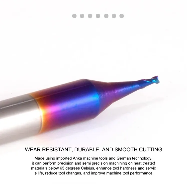 SHAZAM HRC55 2F Nano Beschichtung Flachboden Schaftfräser Mikropat Wolframstahl Hartmetall Fräser CNC Mechanische Bearbeitungswerkzeuge – Detail 3