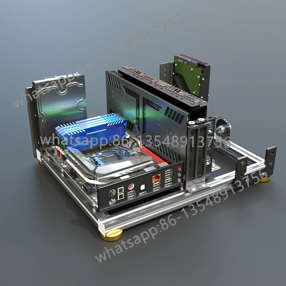 

Открытое шасси EATX с водяным охлаждением ATX, большая пластина, охлаждающее шасси из алюминиевого сплава, персонализированный настольный матрас с воздушным охлаждением, полностью алюминий