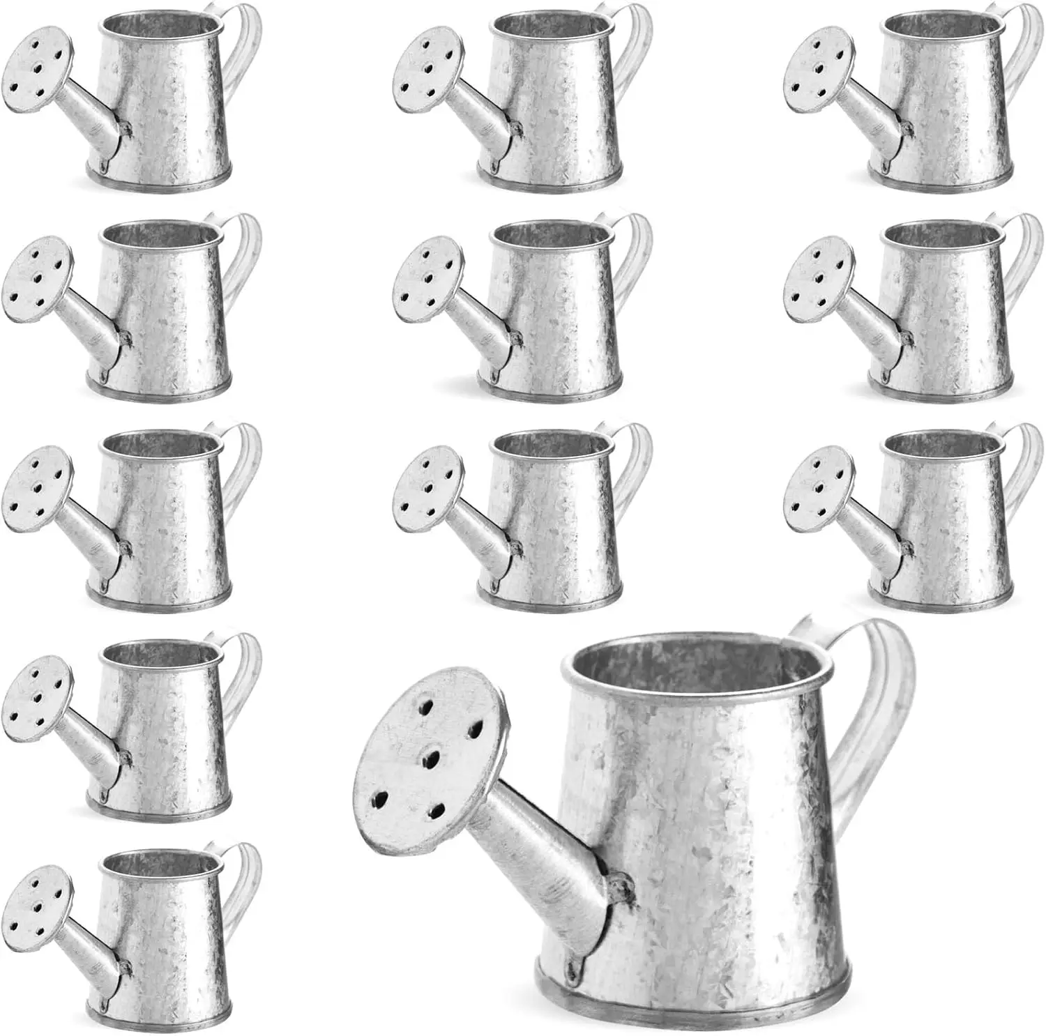 

Mini Watering Can 3x1.6 in Silver 12-Pack for Indoor Plant Watering and Home Decor