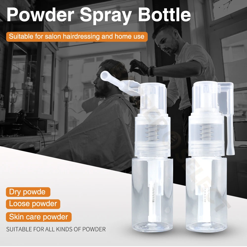 Refillable Barber Powder Spray Bottle Hair Building Fiber Applicator GlassTalc Powder Blower Puffer Tools Salon Accessories