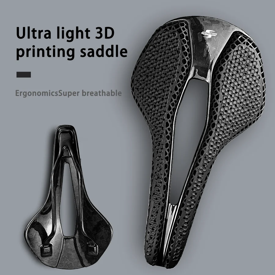 

3D Bike Saddle Full Carbon MTB Road Bicycle Saddle Cushion Ultralight Comfortable Hollow 3d Printed Saddle 143/155mm Bike Seat