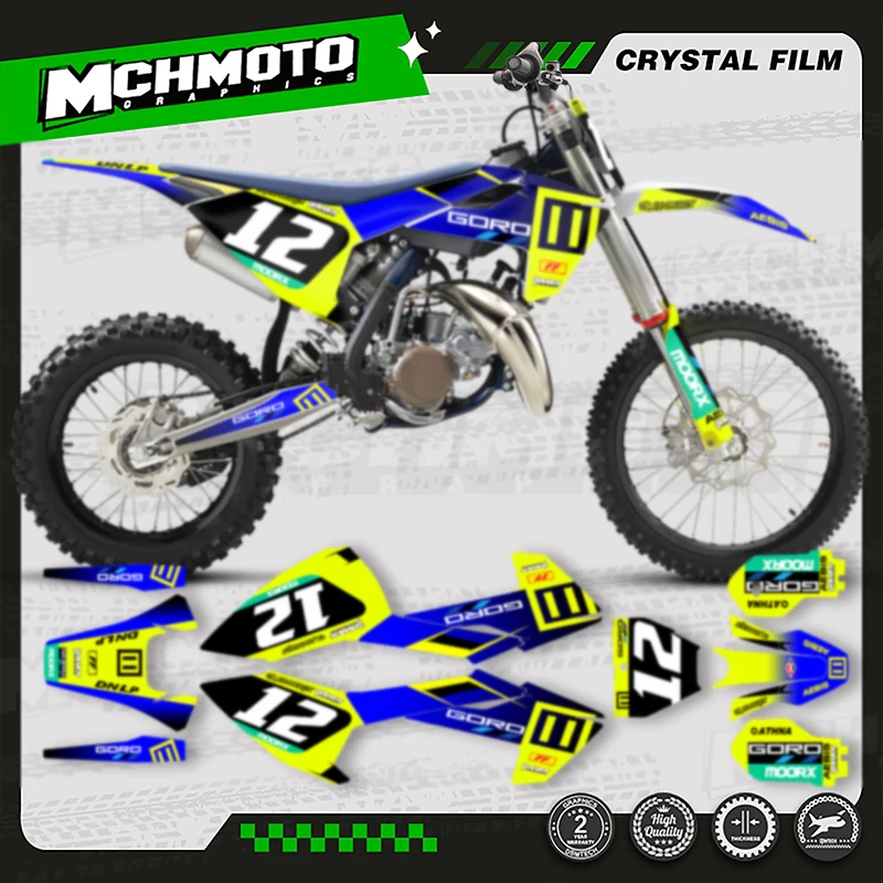 

MCHMFG Custom Team Grafische Achtergronden Decal Stickers Kit Voor For Husqvarna TC85 2023 2022 2021 2020 2019 2018 006