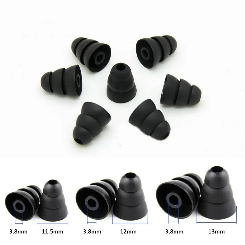 Rubber In-ear Earphone 3 Layers Silicone Rubber 3 Paps