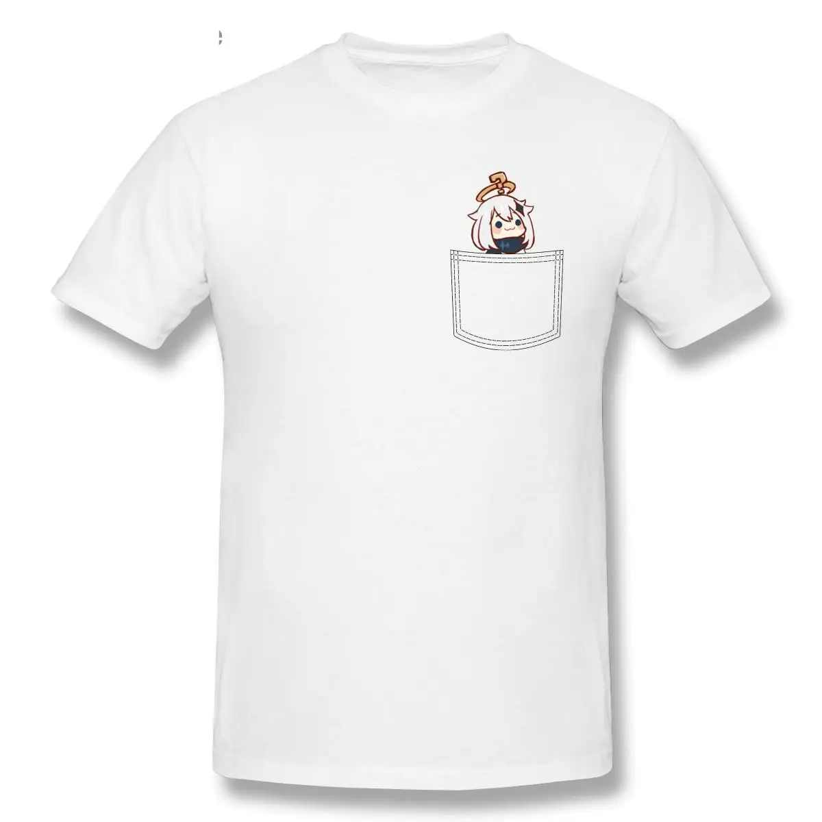 

Pocket Paimon (Genshin Impact) Shirt Casual Clothes Men T-Shirt Fashion Sweatshirt Cotton Clothing T-Shirts Tee Top