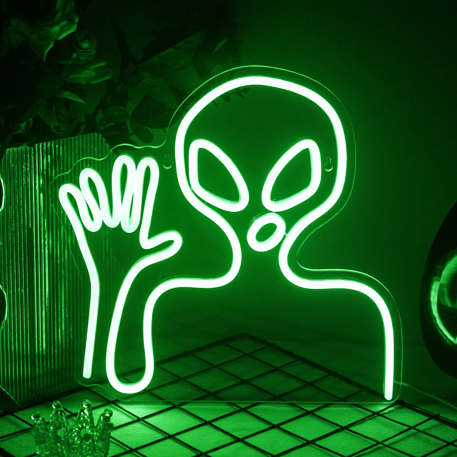 

Wanxing Hello Alien Neon Light LED Welcome Sign Restaurant Bar Party Personalized Bedroom Gamer Room Home Decoration Aesthetic