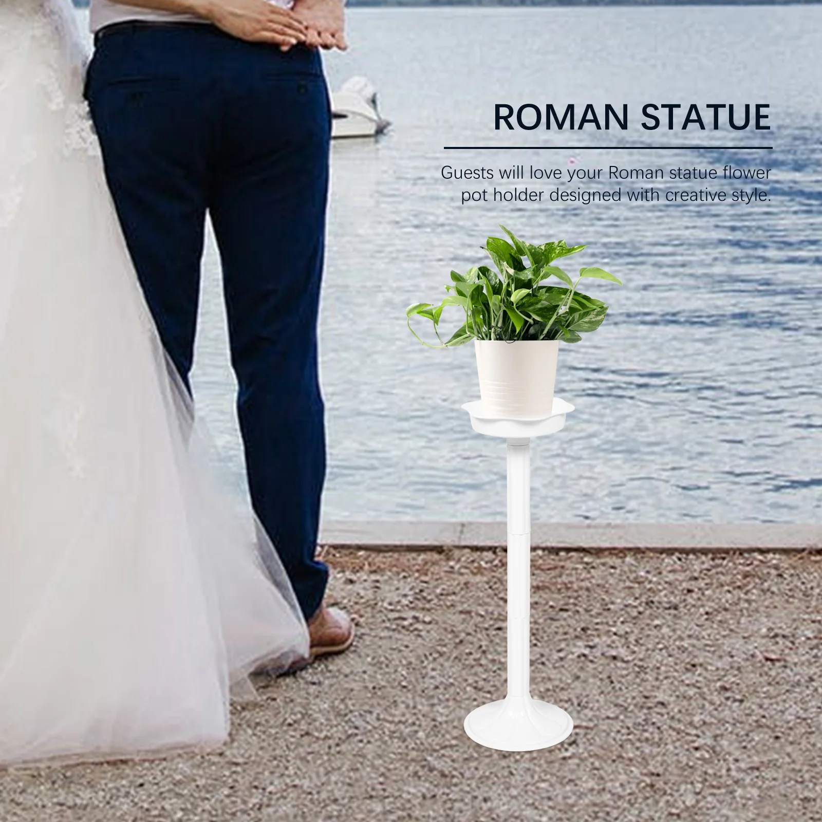 

Stylish Plastic Roman Pillar Flower Stand Durable Artistic Ornament for Outdoor Decoration Wedding Road Decoration