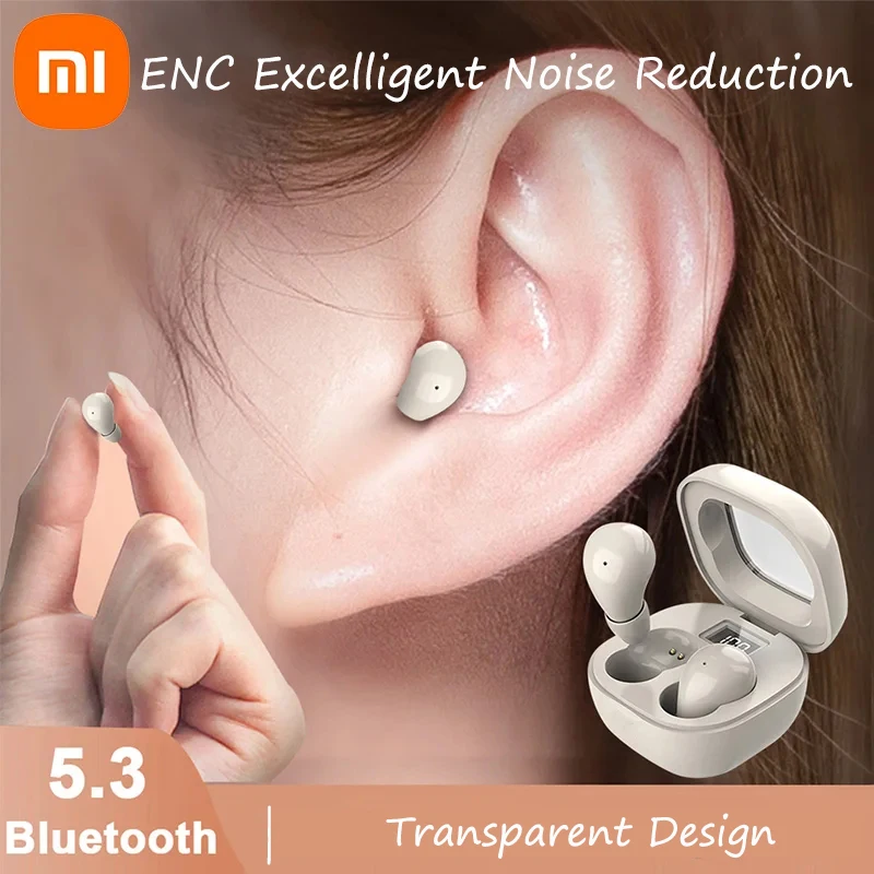 Xiaomi SK19 Bluetooth 5.3 Earphones Mini Invisible TWS Wireless Earbuds HIFI Stereo Noise Reduction Heasets with Microphones