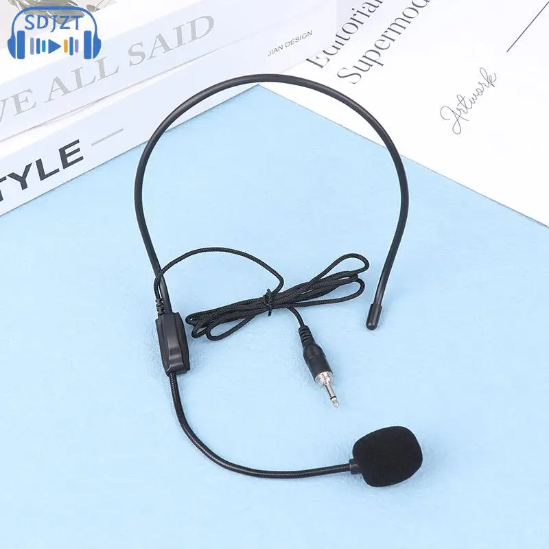 Portable Screw Thread Head-mounted Headset Microphone Wired 3.5mm Plug Speech Headset Mic For Teaching Meeting Bee Ear Mic