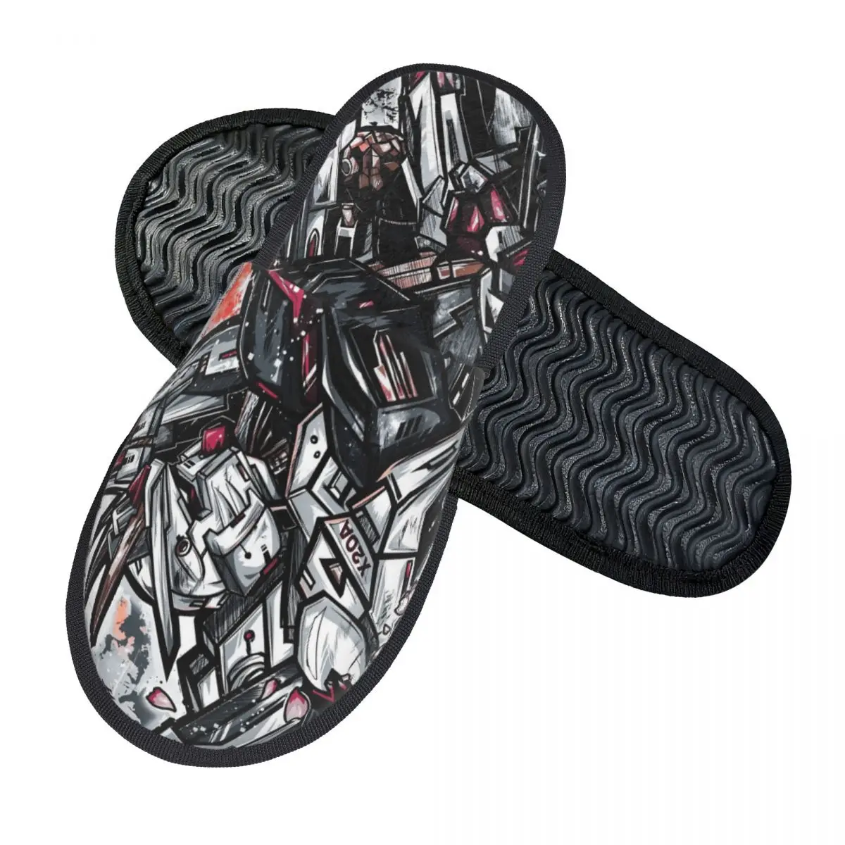 Mobile Suit Gundams Bedroom Slippers with Memory Foam Slipper Gift for Women Men House Shoes with Anti-Skid Sole
