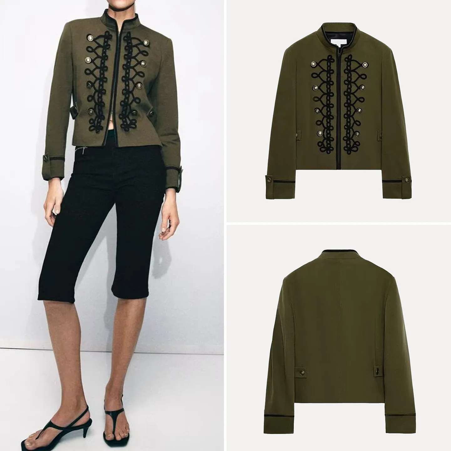 

Женский костюм-пиджак весна 2026 с подплечниками и декоративным узлом, свободный крой, длинный рукав, на молнии, цветной